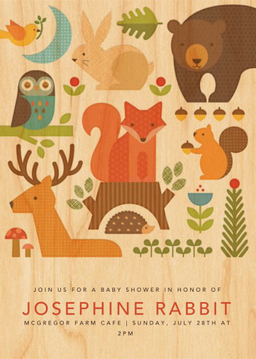 Forest Parade Invitation - Baby Shower Invitation by Petit Collage