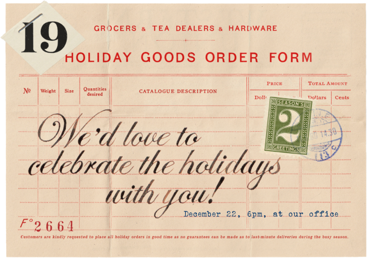 Holiday Goods - Corporate Holiday Party Invitation by Annie Atkins