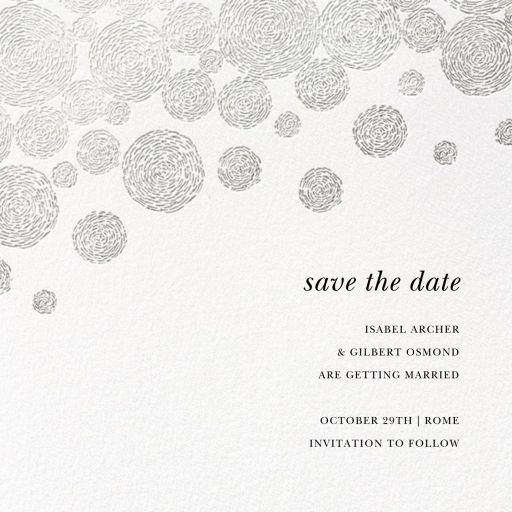 Radiant Swirls (Square) - Save the Date by Oscar de la Renta