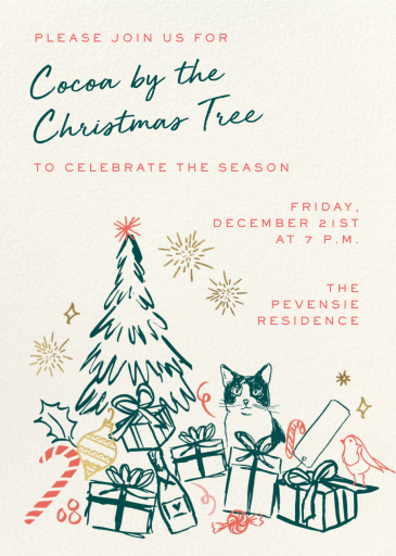 A Cat's Christmas - Invitation by Pulp Templates Co.