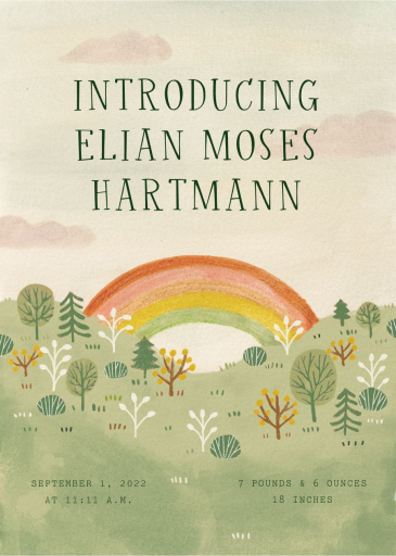 Rainbow Forest - Rainbow Baby Announcement by Paperless Post