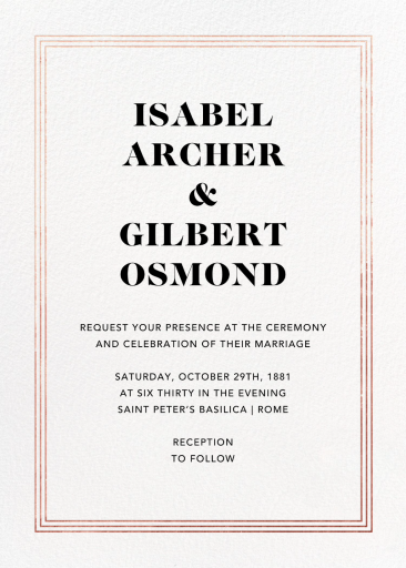 Triple Interior Border  - Wedding Invitation by Paperless Post