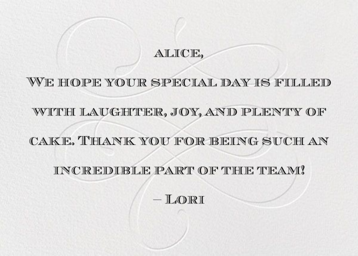 Wishing You a Happy Birthday - Business Greeting Card by Paperless Post - Back