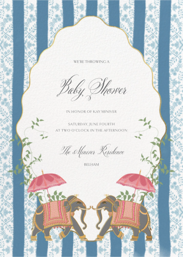 Elegant Elephants - Baby Shower Invitation by Sketch Design Studio