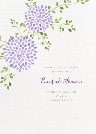 Watercolor Dahlias - Bridal Shower Invitation by Paperless Post