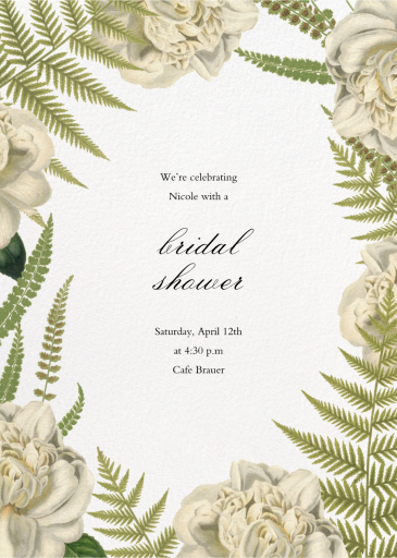 Fern Bouquet - Bridal Shower Invitation by John Derian