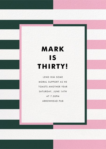 Colorblocked Stripes - Birthday Invitation by kate spade new york