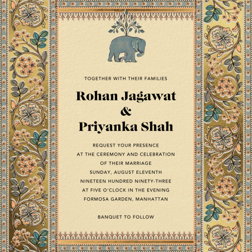 Naima - Indian Wedding Invitation by Anita Dongre