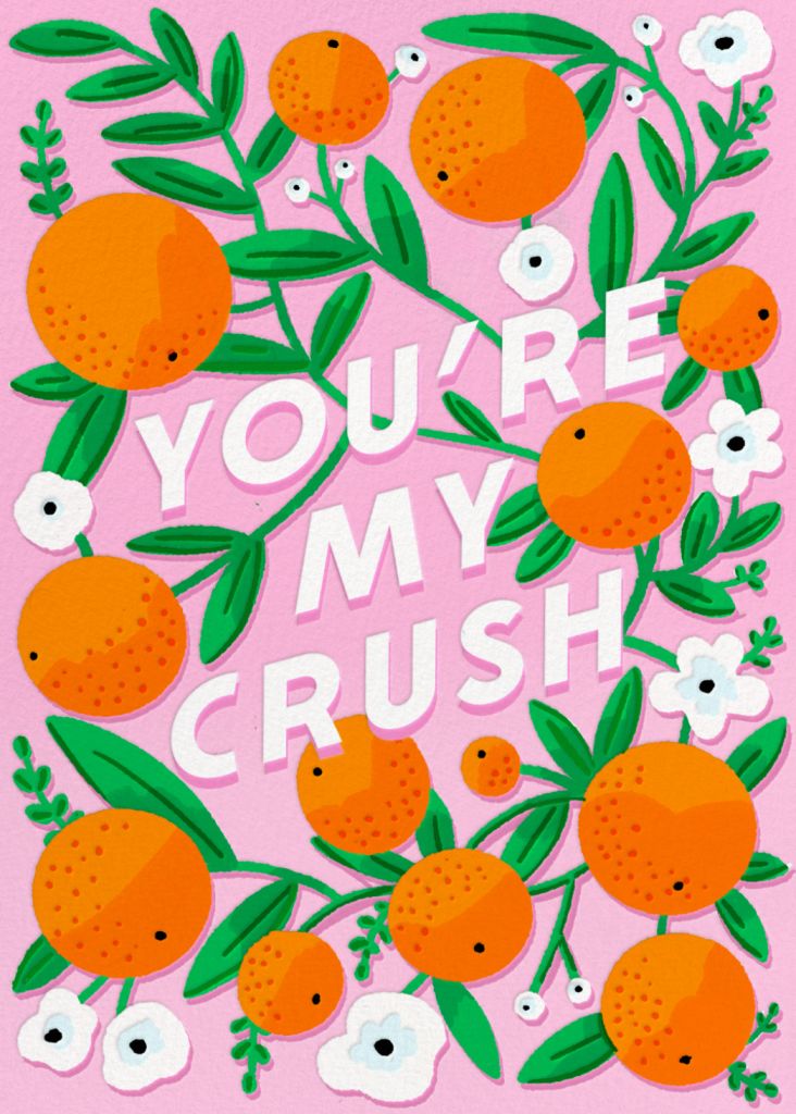 Orange Crush Love and Romance Card Send online instantly Track opens