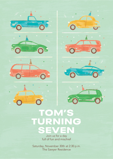 Party Cars - Birthday Invitation by Paperless Post