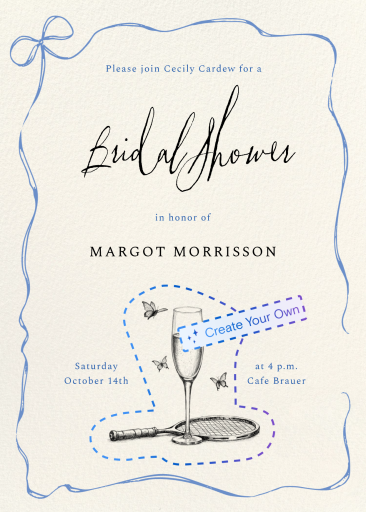 Bow Border (Custom Magic Art) - Bridal Shower Invitation by Paperless Post