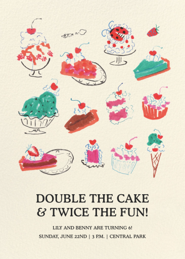 Doodle Dessert Birthday Invitation