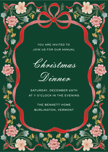 Cottagecore Border (Casey Snipes) - Christmas Party Invitation by Dogwood Hill