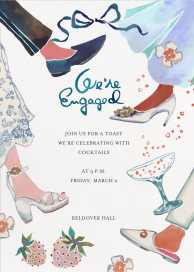 Watercolor Dancing Shoes - Engagement Party Invitation by Happy Menocal