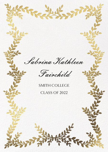 Gold Leaves Photo - Graduation Announcement by Paperless Post - Back