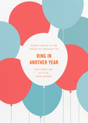 Party Balloons - New Year's Eve Invitation by Paperless Post
