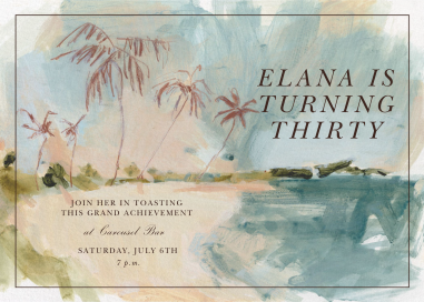 Shorefront Palms - Birthday Invitation by Oscar de la Renta