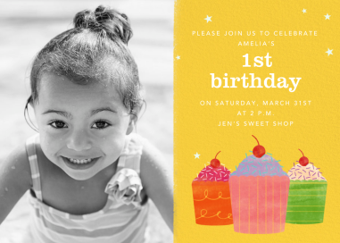 Cupcake Social (Photo) - First Birthday Invitation by Paperless Post