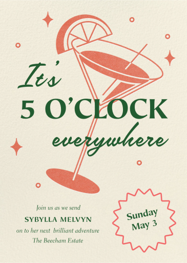 5 O’Clock Martini - Retirement and Farewell Party Invitation by Paperless Post