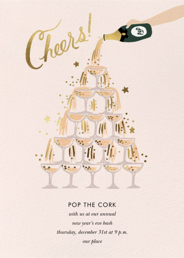 Champagne Tower - New Year's Eve Invitation by Rifle Paper Co.