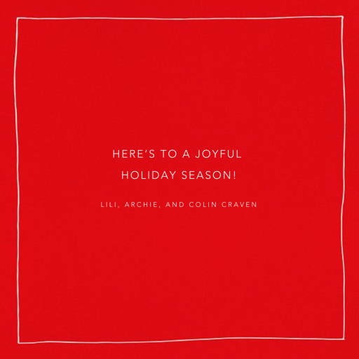 Cursive Holidays - Holiday Card by Linda and Harriett - Back