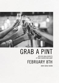 Simple Black and White (Photo) - Happy Hour Invitation by Paperless Post