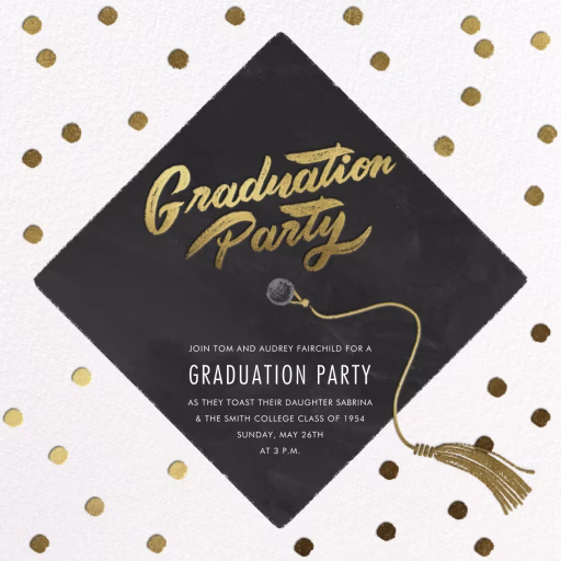 Golden Cap - Graduation Party Invitation by Paperless Post
