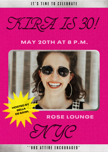 Silver Border Star Burst - Birthday Invitation by Paperless Post