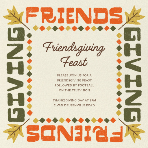 Folksy Friends - Thanksgiving Invitation by Paperless Post