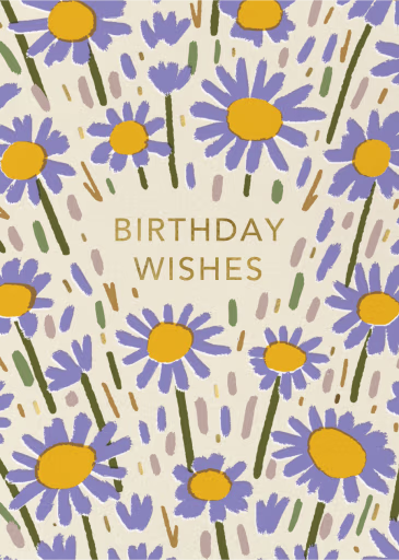 Purple Flower Field (Elena Boils) - Birthday Card by Wrap