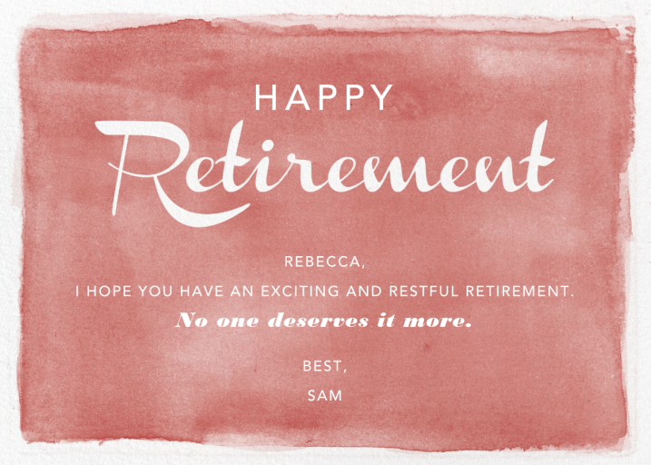 Watercolor Retirement - Retirement Card by Paper Source