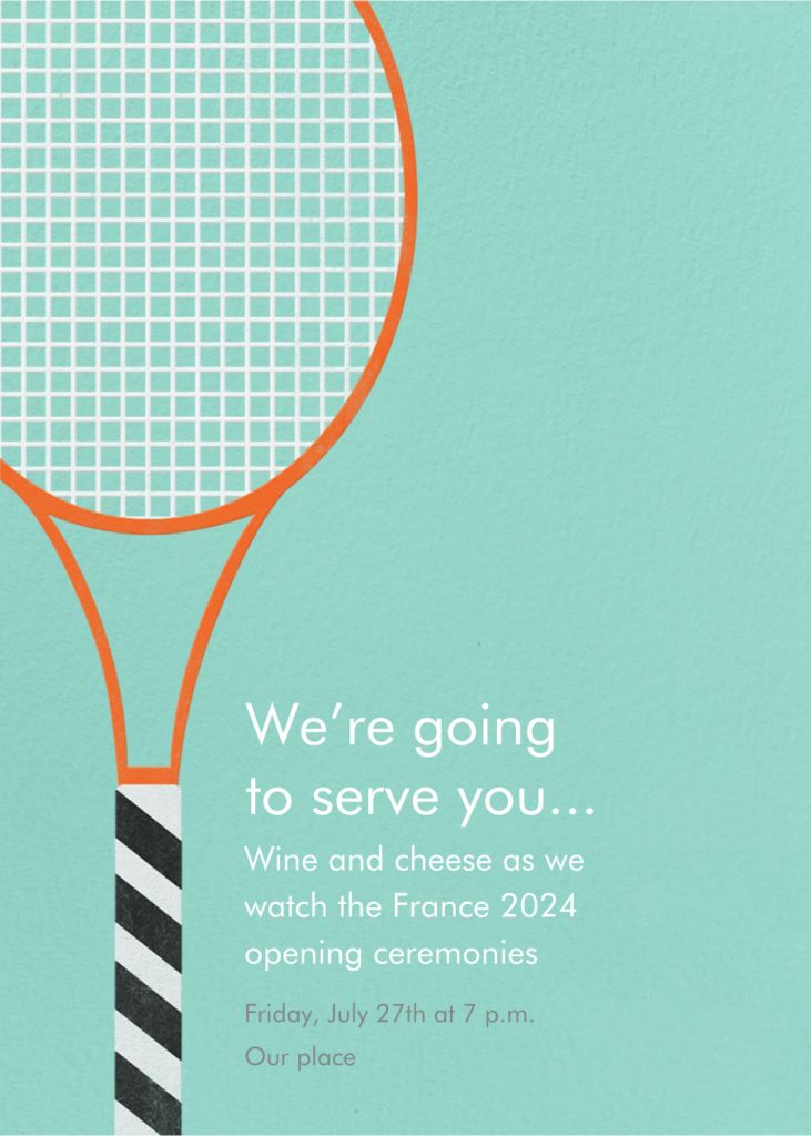 Tennis Racquet Invitation