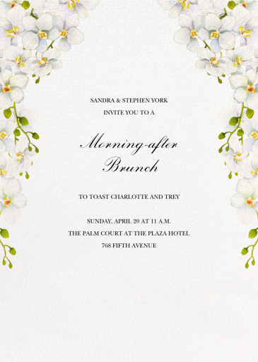 White Orchids - Wedding Brunch Invitation by Felix Doolittle