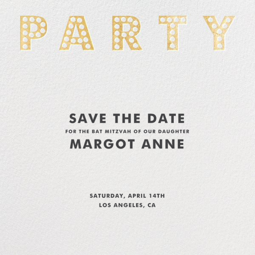 Marquee Lights - Bar & Bat Mitzvah Save the Date by Paperless Post