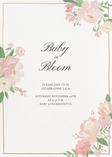 Peony Press - Baby Shower Invitation by Martha Stewart