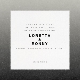 Invitación minimalista en blanco y negro
