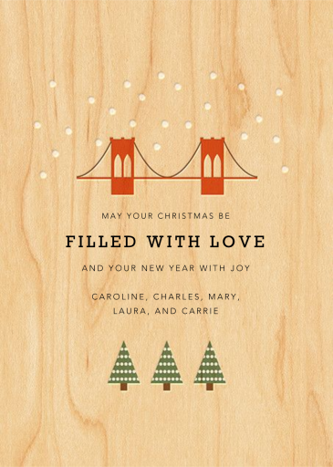 Snowy New York - Holiday Card by Petit Collage - Back