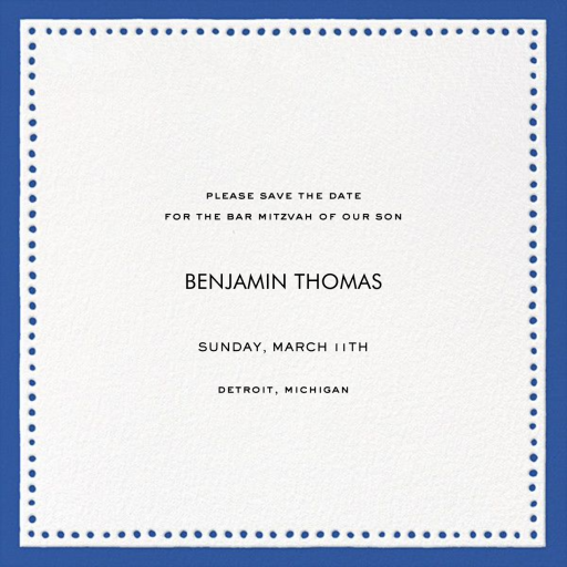 Charlotte Street II (Save the Date) - Bar & Bat Mitzvah Save the Date by kate spade new york