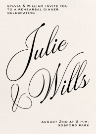 Sweeping Script - Rehearsal Dinner Invitation by Paperless Post