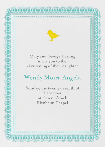 Chick Chick Chickie - Baptism & Christening Invitation by Mr. Boddington's Studio