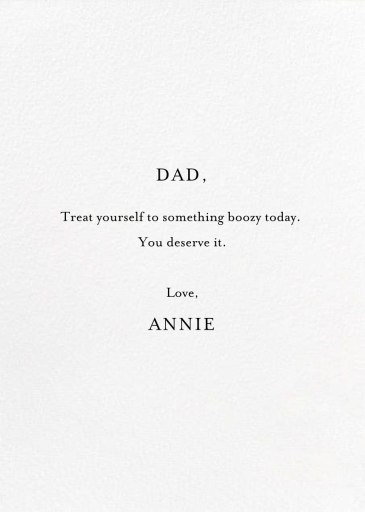 A Martini for Pops - Father's Day Card by Mr. Boddington's Studio - Back