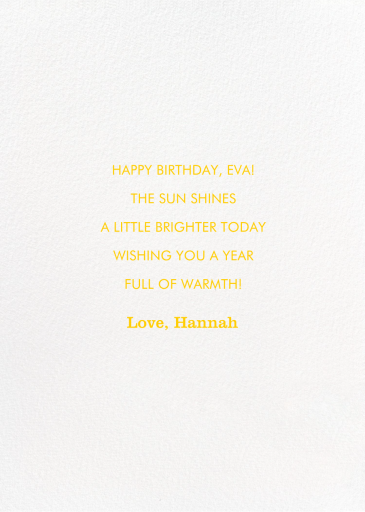 You Made It Sunshine - Business Greeting Card by 2021 Co. - Back