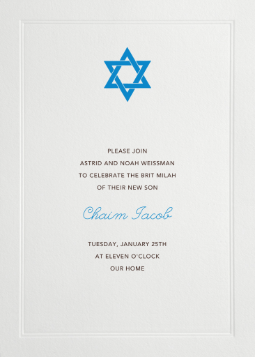 Standard - Bris/Baby Naming Invitation by Paperless Post