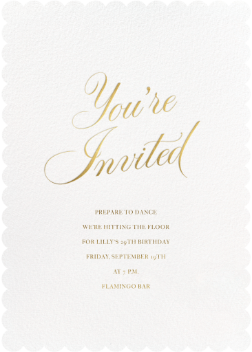 Golden Glimmer - Invitación de cumpleaños de Sugar Paper