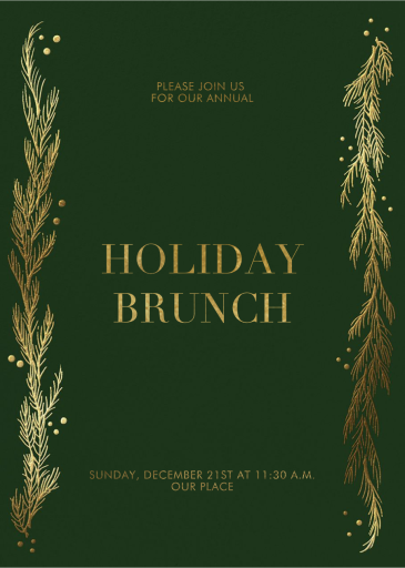 Festive Winter Pine - Holiday Party Invitation by Paperless Post