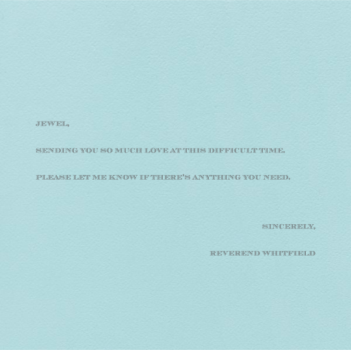 Hydrangea - Thinking of You - Sympathy Card by Paperless Post - Back