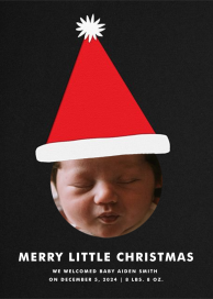 Santa Hat (Single-Photo) - Holiday Card by The Indigo Bunting