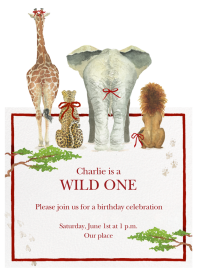 Safari Bows - Birthday Invitation by Clementina Sketchbook