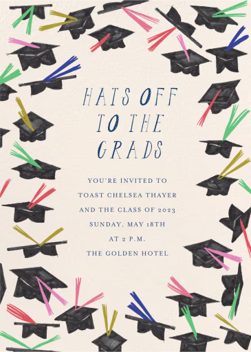 No Cap - Graduation Party Invitation by Mr. Boddington's Studio