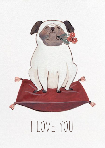 Pug Love (Kelsey Garrity Riley) - Valentine's Day Card by Red Cap Cards